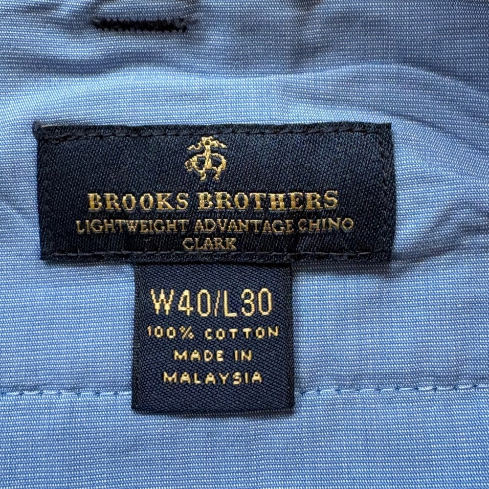 Brooks Brothers Clark Fit Lightweight Advantage Chino Navy Blue Mens 40x30 - Picture 2 of 8